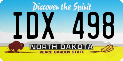 ND license plate IDX498