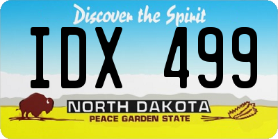 ND license plate IDX499