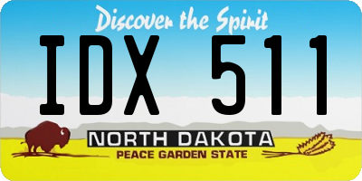 ND license plate IDX511