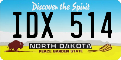ND license plate IDX514