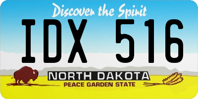 ND license plate IDX516