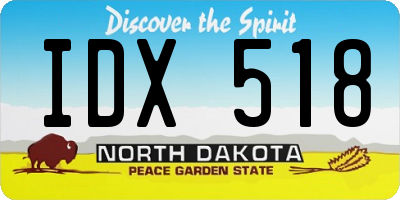 ND license plate IDX518