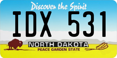 ND license plate IDX531