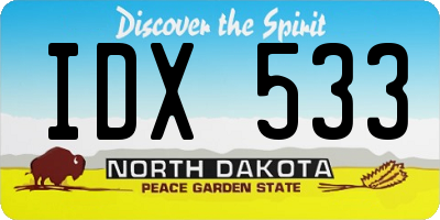 ND license plate IDX533