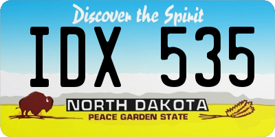 ND license plate IDX535