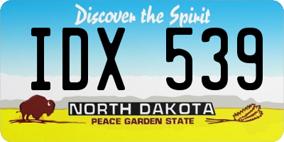 ND license plate IDX539