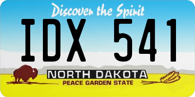 ND license plate IDX541