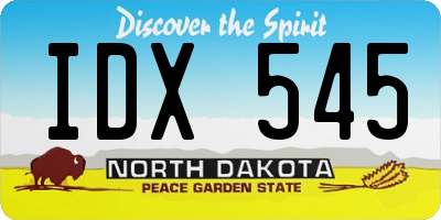 ND license plate IDX545