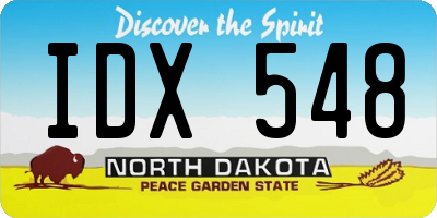 ND license plate IDX548