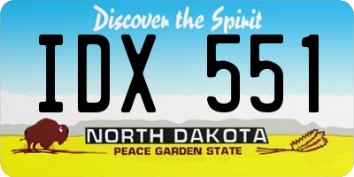 ND license plate IDX551