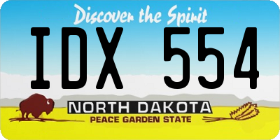 ND license plate IDX554