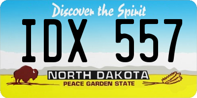 ND license plate IDX557