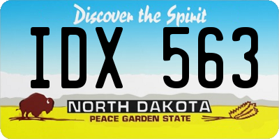ND license plate IDX563