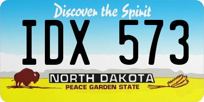 ND license plate IDX573
