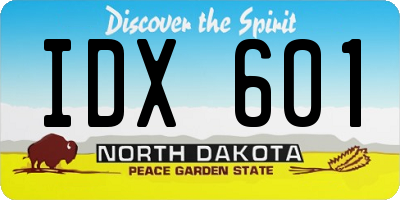 ND license plate IDX601