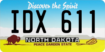 ND license plate IDX611