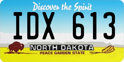 ND license plate IDX613