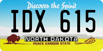 ND license plate IDX615