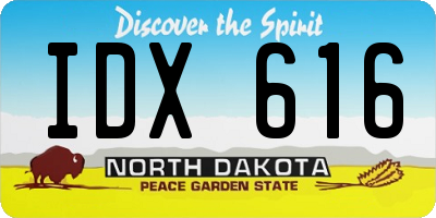 ND license plate IDX616