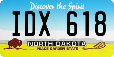 ND license plate IDX618