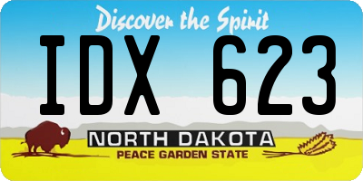 ND license plate IDX623