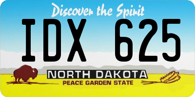 ND license plate IDX625