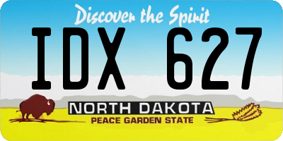 ND license plate IDX627