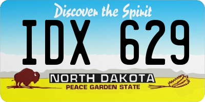 ND license plate IDX629