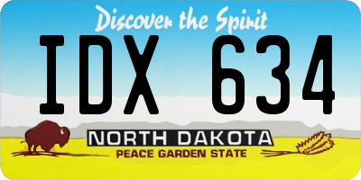 ND license plate IDX634