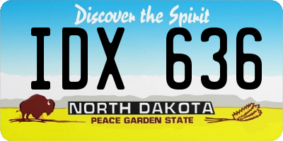 ND license plate IDX636