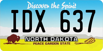 ND license plate IDX637