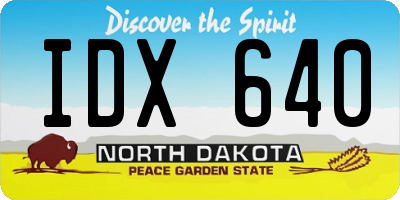 ND license plate IDX640