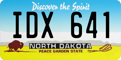 ND license plate IDX641