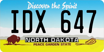 ND license plate IDX647