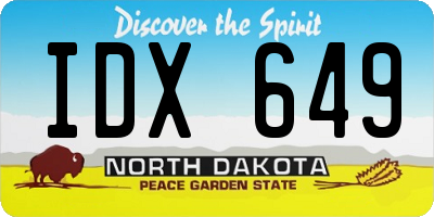 ND license plate IDX649