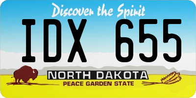 ND license plate IDX655