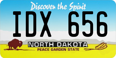 ND license plate IDX656