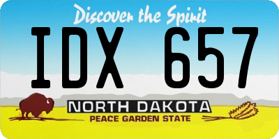 ND license plate IDX657
