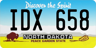 ND license plate IDX658