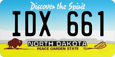 ND license plate IDX661