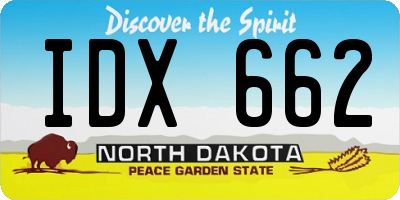 ND license plate IDX662