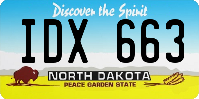 ND license plate IDX663
