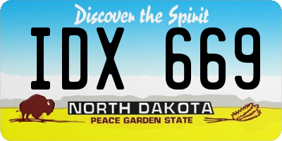 ND license plate IDX669