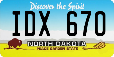 ND license plate IDX670