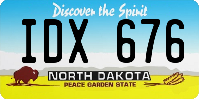 ND license plate IDX676