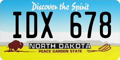 ND license plate IDX678