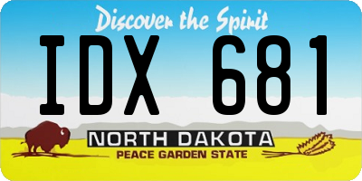 ND license plate IDX681