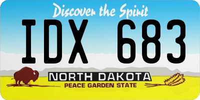 ND license plate IDX683