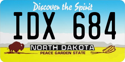 ND license plate IDX684