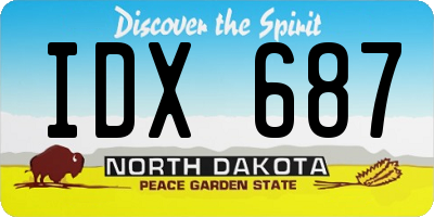 ND license plate IDX687
